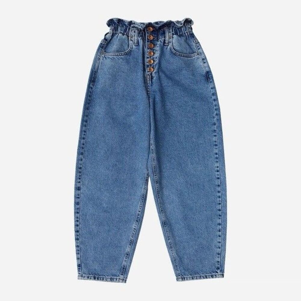 United Colors of Benetton Women's Size 26 Blue Shirley Paperbag Jeans